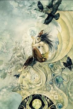 236x350 Capricorn Astrology Painting Goat With Saturn Zodiac Art To Custom - Astrology Painting