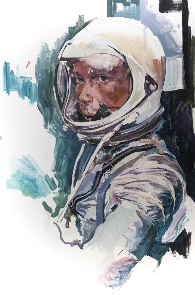 770x1165 Saatchi Art Astronaut Painting By Bogdan Agafonov - Astronaut Painting
