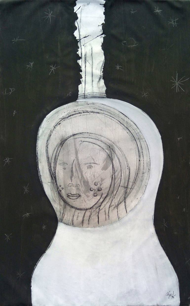 770x1236 Saatchi Art Astronaut Painting By Moyano Rivas - Astronaut Painting