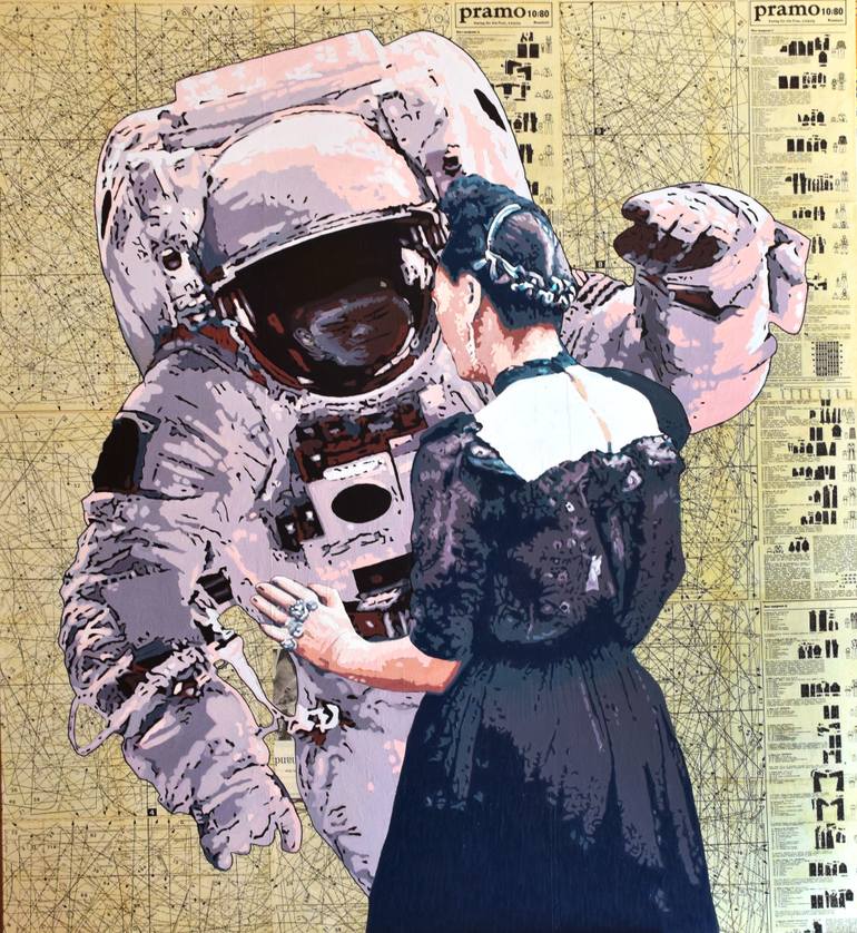 770x838 Saatchi Art Frida And Astronaut Painting By Stanislav Belovski - Astronaut Painting