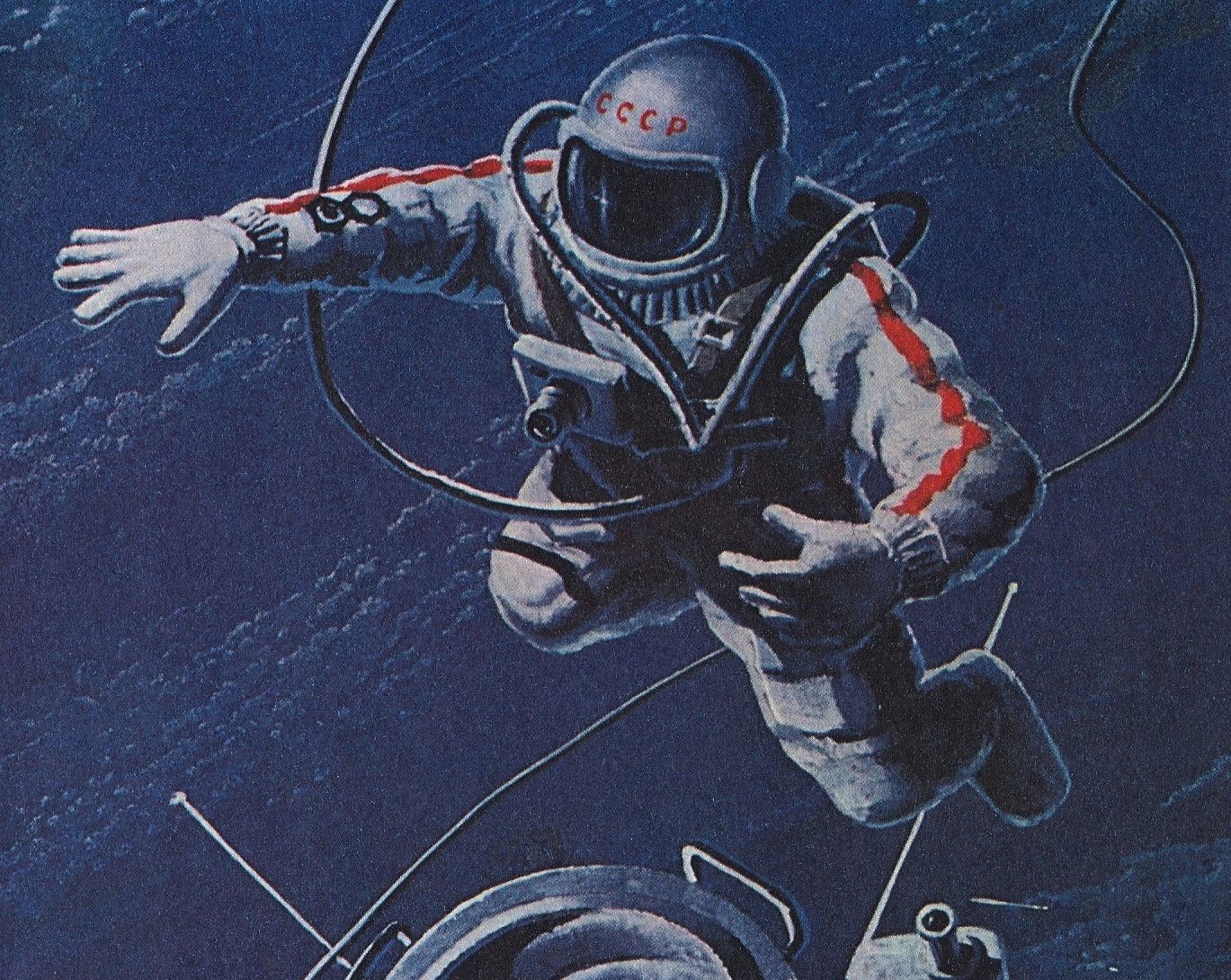 1369x1090 Space Painting Astronaut - Astronaut Painting