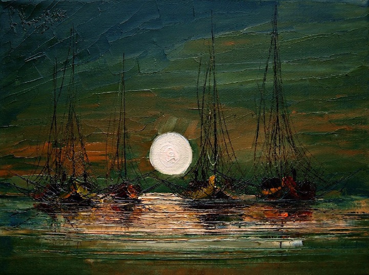 721x538 Masterful Textured Oil Paintings Of Ships - At Painting