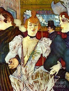 226x300 La Goule Arriving At Moulin Rouge Painting By Pg Reproductions - At The Moulin Rouge Painting