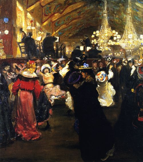500x566 Le Bal Au Moulin Rouge Painting Alfred Henry Maurer Oil Paintings - At The Moulin Rouge Painting