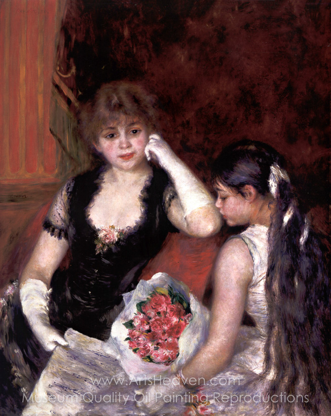 653x820 Reproduction Painting Pierre Auguste Renoir At The Concert (Box - At The Opera Painting