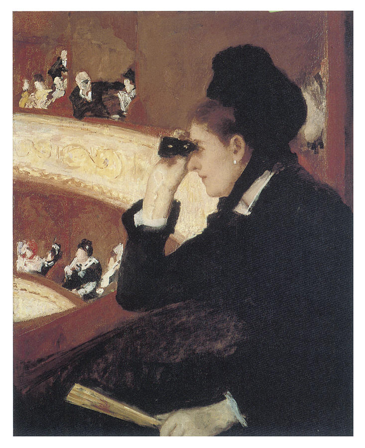 733x900 Woman In Black At The Opera Painting By Mary Cassatt - At The Opera Painting