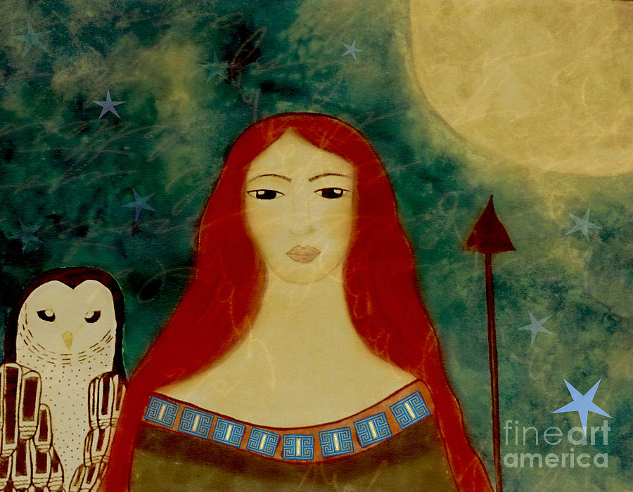 900x700 Athena Greek Folk Goddess Painting By Sacred Muse - Athena Greek Goddess Painting