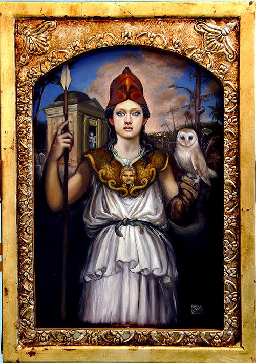 500x707 Patrick Mcgrath Athena And Her Owl - Athena Greek Goddess Painting