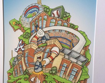 340x270 Atlanta Braves Art Etsy - Atlanta Braves Painting