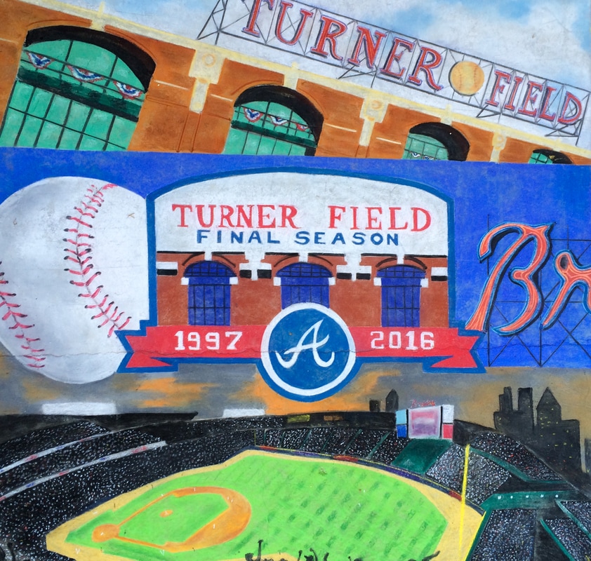 842x800 Chalk Art For Promotions - Atlanta Braves Painting