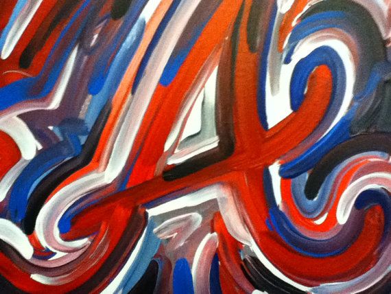 570x428 Atlanta Braves Painting By Justin Patten Sports Art Baseball - Atlanta Braves Painting