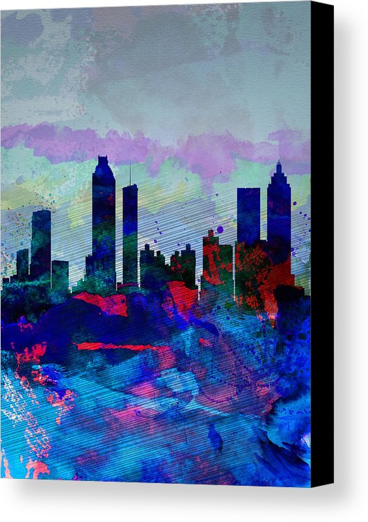 529x750 Atlanta Watercolor Skyline Canvas Print Canvas Art By Naxart Studio - Atlanta Canvas Painting