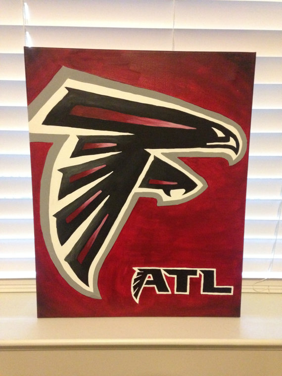 570x760 Items Similar To Atlanta Falcons Canvas Painting On Etsy - Atlanta Canvas Painting