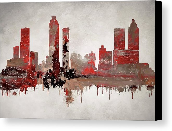 661x502 Red Atlanta Georgia Skyline Canvas Print Canvas Art By Dan Sproul - Atlanta Canvas Painting