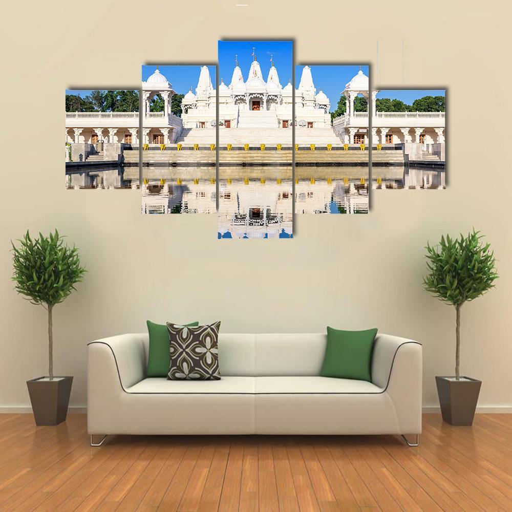 1000x1000 Reflection Of Hindu Temple In Atlanta Multi Panel Canvas Wall Art - Atlanta Canvas Painting