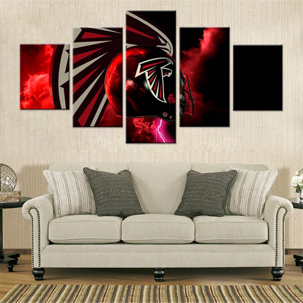 1000x1000 Atlanta Falcons Logo Art Canvas Set - Atlanta Falcons Painting