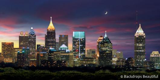 530x265 Backdrops Beautiful Hand Painted Scenic Backdrop Rentals And Sales - Atlanta Skyline Painting