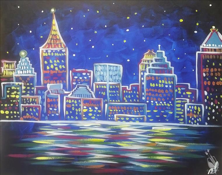 761x600 Local Fave! Neon Atlanta Skyline - Atlanta Skyline Painting