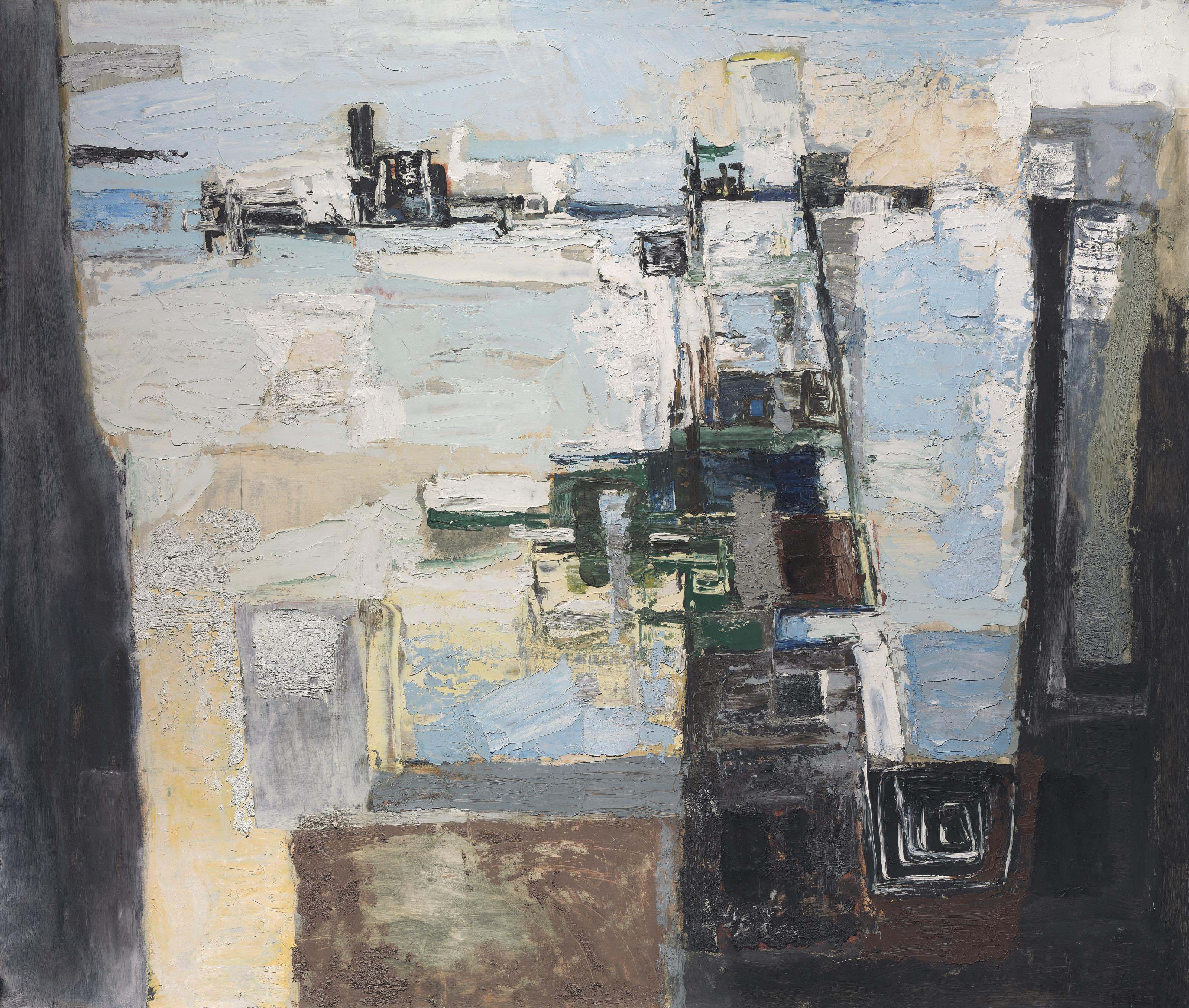 3200x2714 Paul Feiler (1918 2013) Atlantic Coast In Spring 20th Century - Atlantic Coast Painting