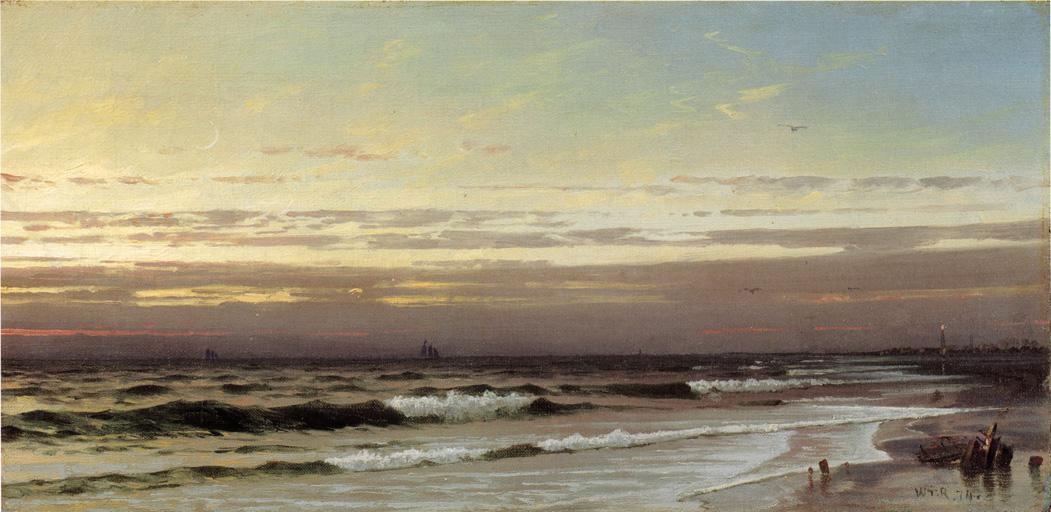 1051x512 Along The Atlantic Coast Painting William Trost Richards Oil - Atlantic Coast Painting