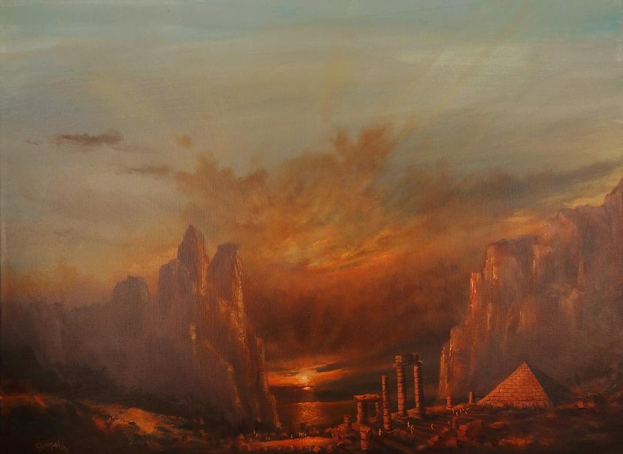 900x655 Atlantis Painting By Tom Shropshire - Atlantis Painting