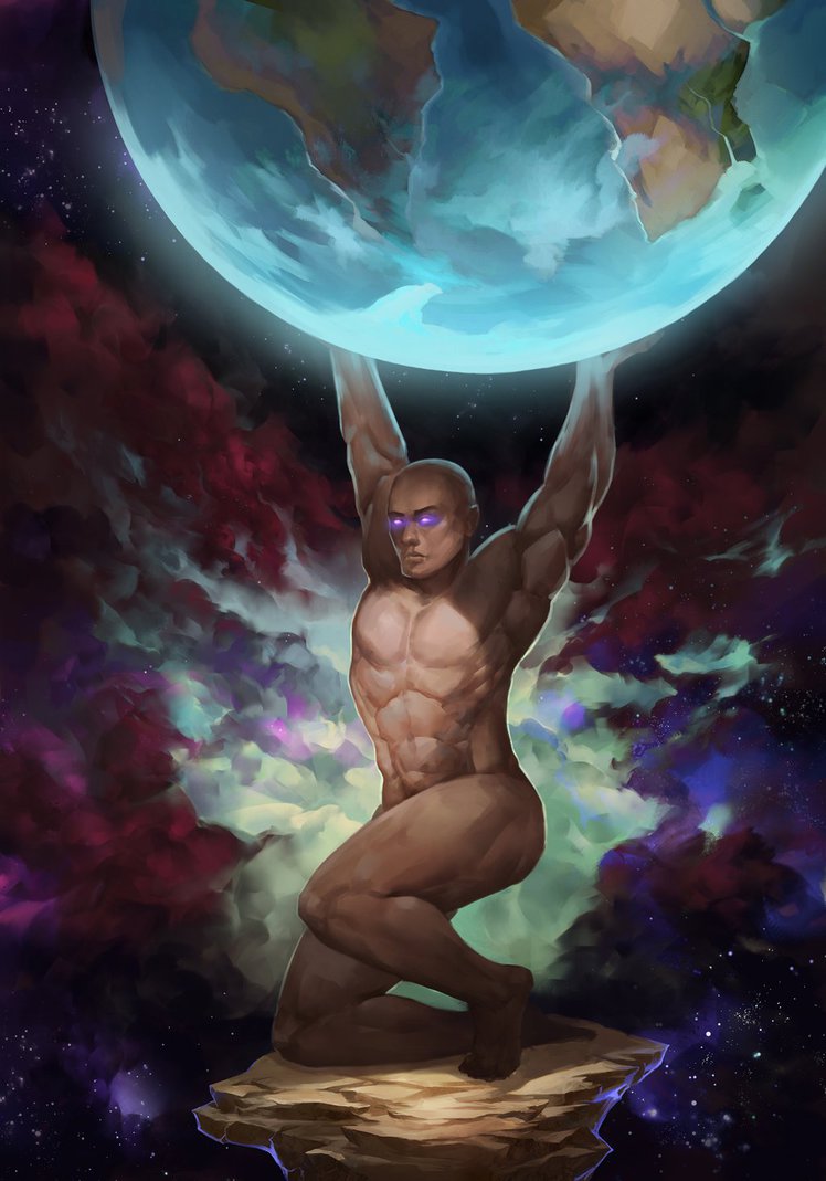 748x1069 Atlas By Rav89 - Atlas God Painting