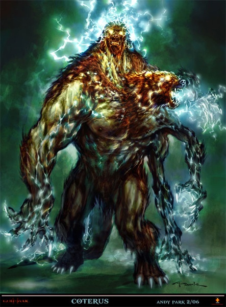 443x600 God Of War Concept Art - Atlas God Painting