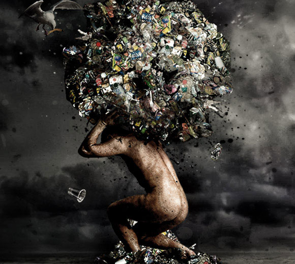 580x519 35 Beautiful Examples Of Nature Friendly Art For Tree Huggers - Atlas Holding The World Painting