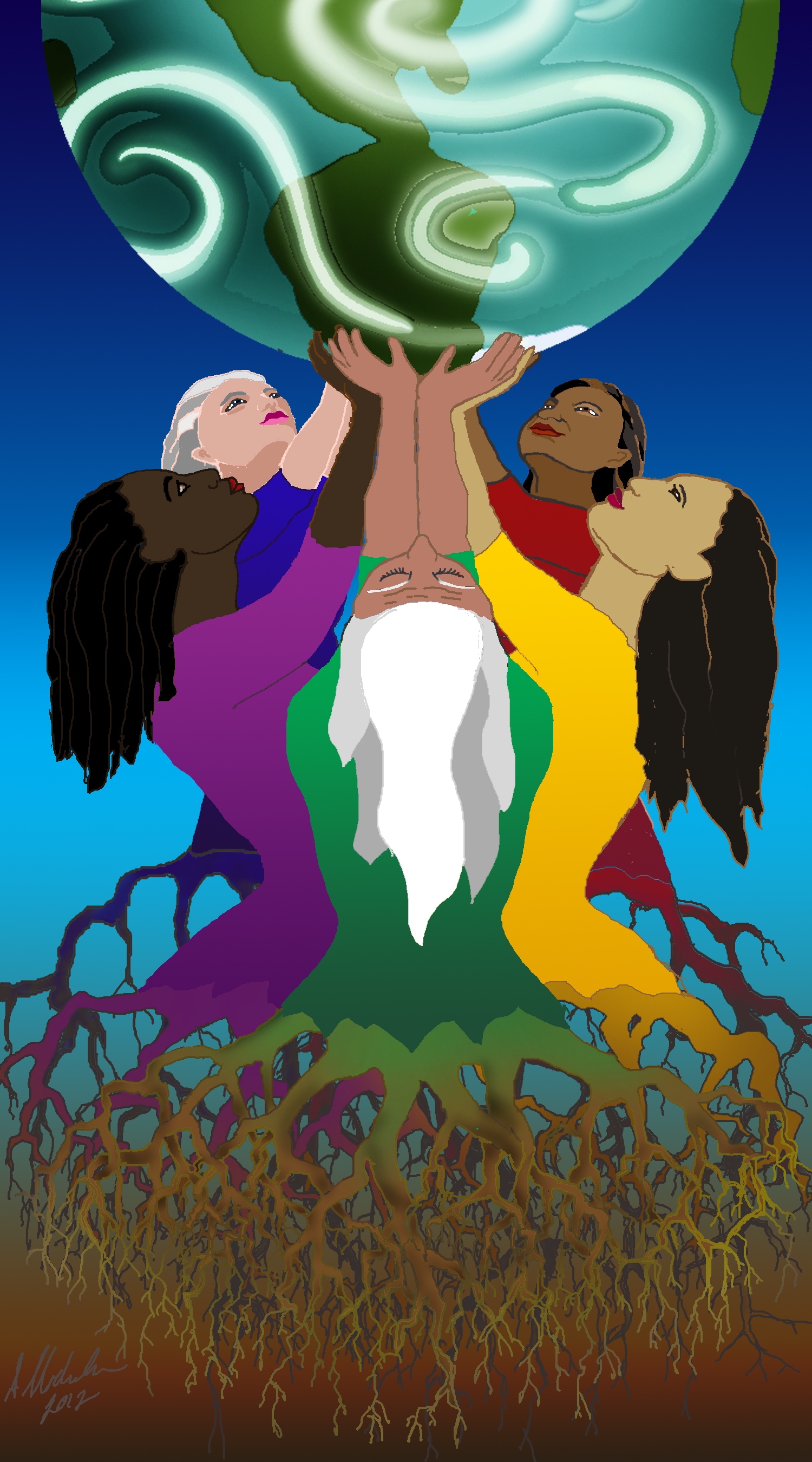 1500x2700 The Truth About Bright Spirit Studio - Atlas Holding The World Painting