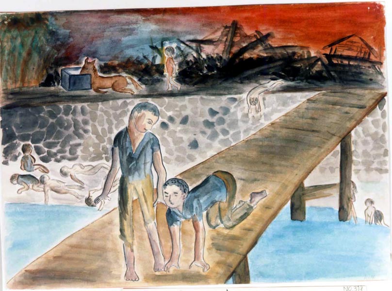 808x600 Ground Zero 1945 Pictures By Atomic Bomb Survivors Candlelight - Atomic Bomb Painting