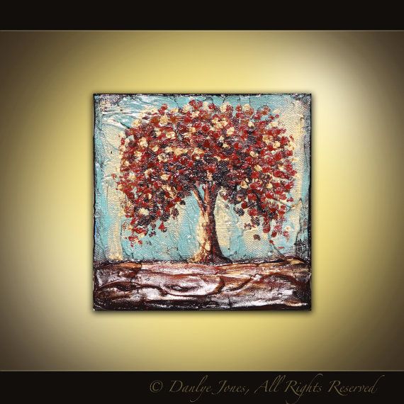570x570 Auburn Tree Original Acrylic Painting On Canvas Art - Auburn Canvas Painting