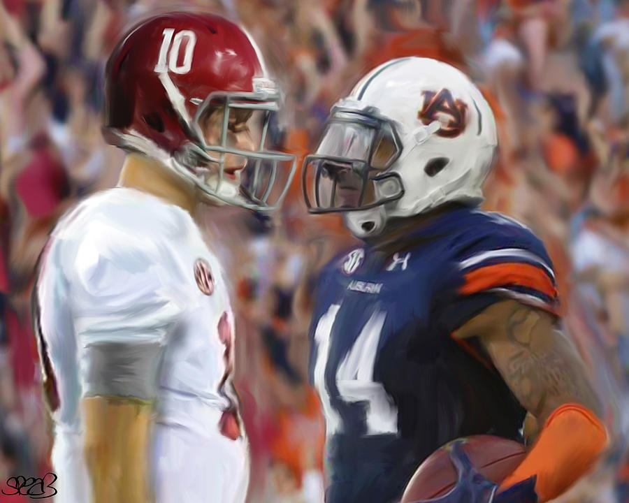 900x720 Alabama Vs Auburn Painting By Mark Spears - Auburn Painting