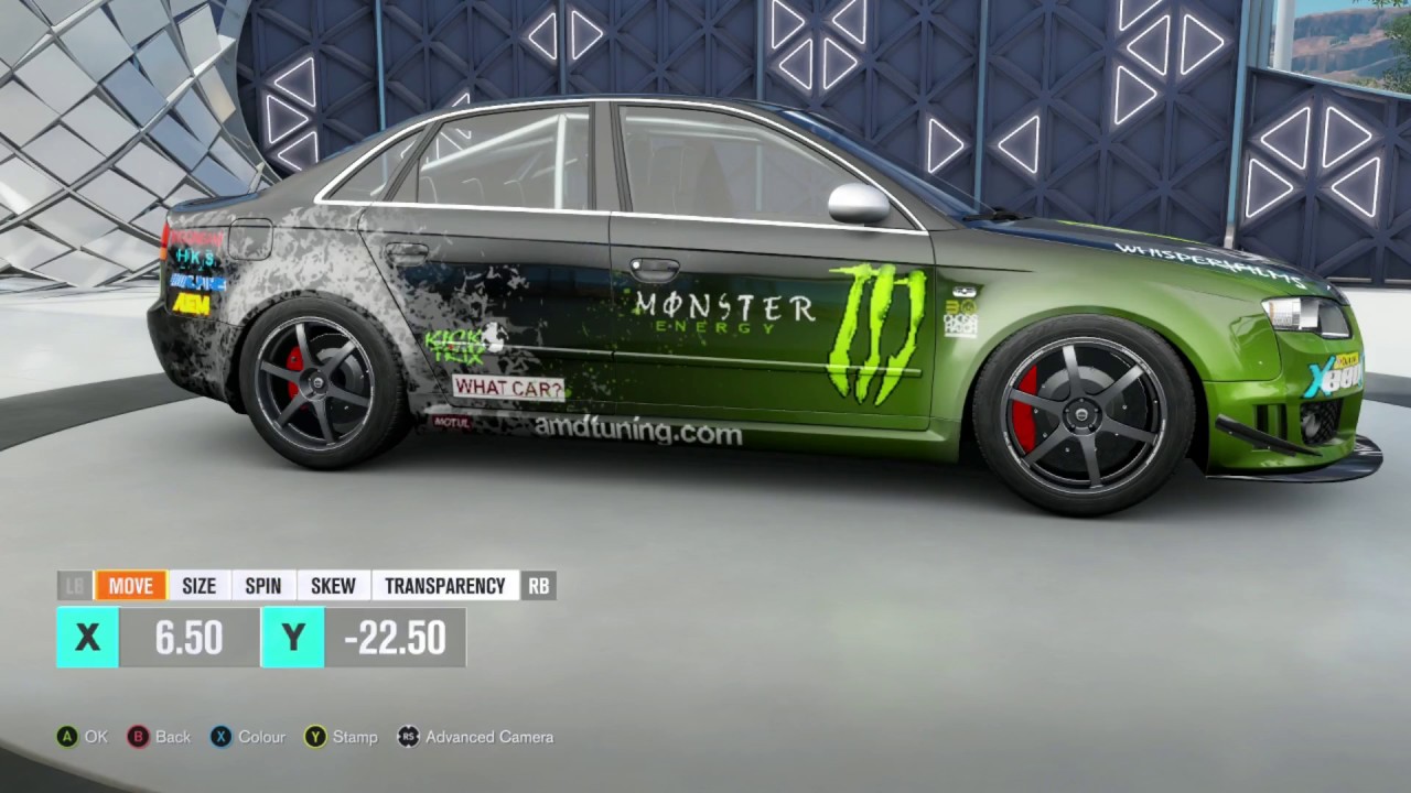 1280x720 Forza Horizon 3 Painting A Audi Rs 4 (Monster Energy Paint Job - Audi Painting