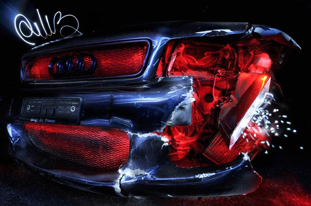 610x405 Light Painting By Diliz Senses Lost - Audi Painting