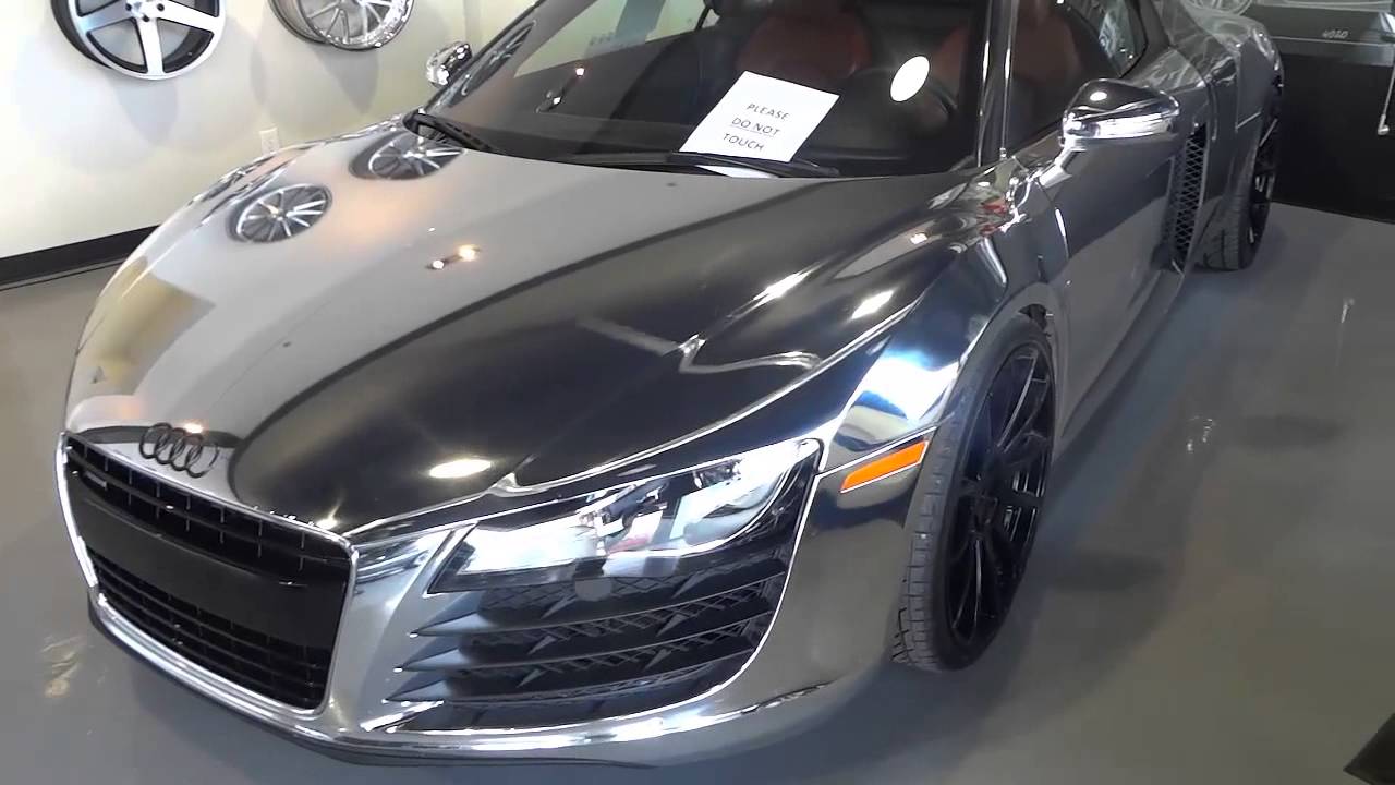 1280x720 Audi R8 With Chrome Paint Job - Audi R8 Painting