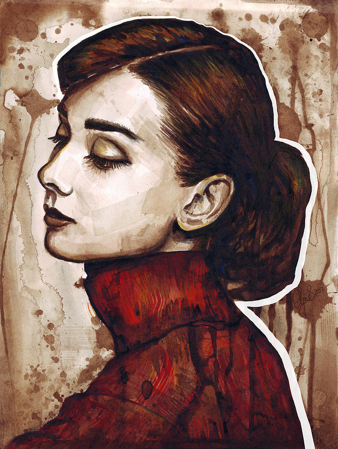 679x900 Audrey Hepburn Painting By Olga Shvartsur - Audrey Hepburn Painting