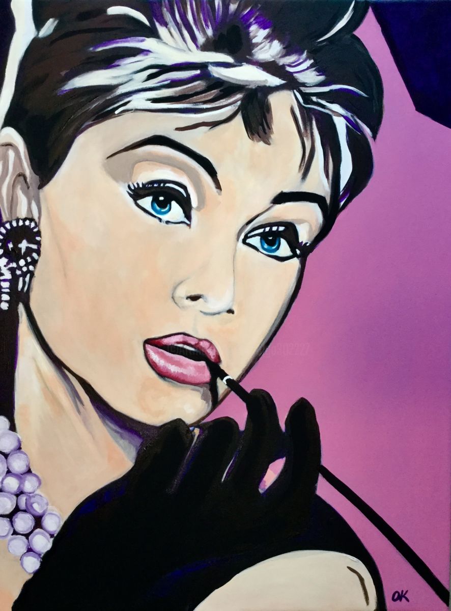 886x1200 Audrey Hepburn. Acrylic Large Size Painting. (Olga Koval) - Audrey Hepburn Painting