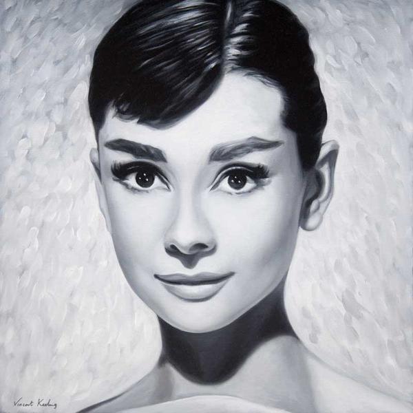 600x600 Audrey Hepburn - Audrey Hepburn Painting