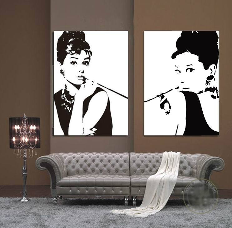 744x729 Audrey Hepburn Quote Abstract Canvas Art Print Painting Poster - Audrey Hepburn Painting Canvas