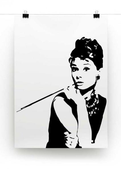 426x600 Audrey Hepburn And Cigarette Holder Canvas Print Amp Poster Canvas - Audrey Hepburn Painting Canvas