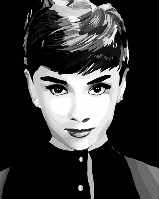 512x640 Diy Paint By Number Oil Canvas By Numbers Picture Diy Painting By - Audrey Hepburn Painting Canvas