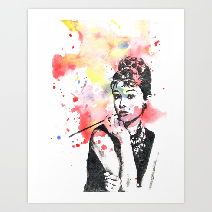 700x700 Audrey Hepburn Painting Art Print By Idillard Society6 - Audrey Painting