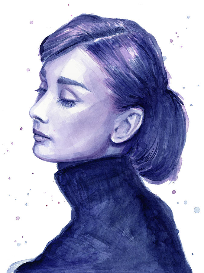 675x900 Audrey Hepburn Portrait Painting By Olga Shvartsur - Audrey Painting