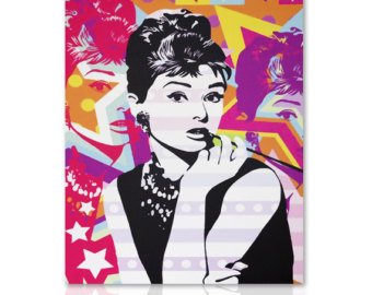 340x270 Audrey Hepburn Pop Art Painting Etsy - Audrey Painting