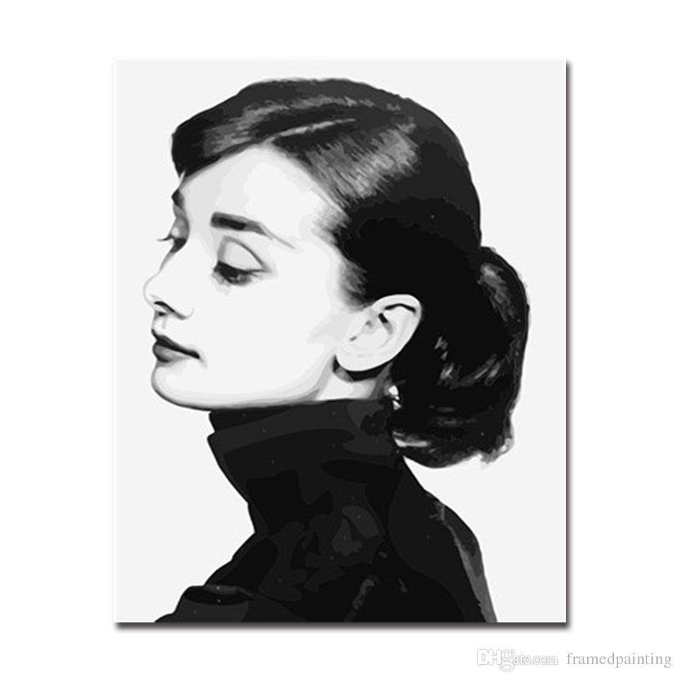 960x960 Online Cheap Framework Diy Oil Painting By Numbers Audrey Hepburn - Audrey Painting