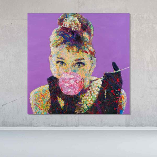 600x600 Original Pop Art Painting - Audrey Painting