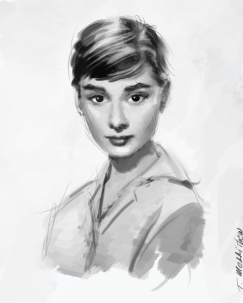 482x600 An Oil Painting A Day~ Audrey Hepburn Painting - Audrey Painting