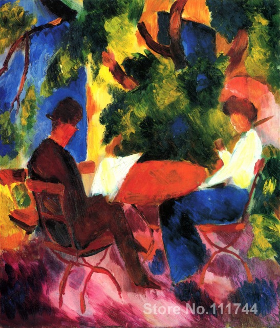 547x640 Copy Paintings Of Famous Artist At The Garden Table August Macke - August Painting