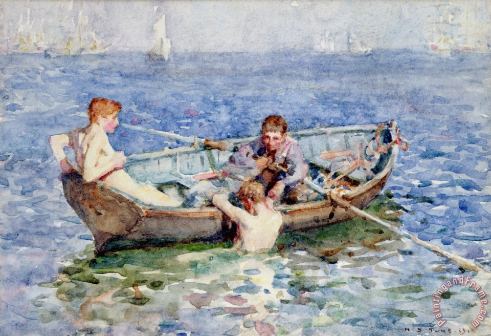 960x656 Henry Scott Tuke August Blue Painting - August Painting