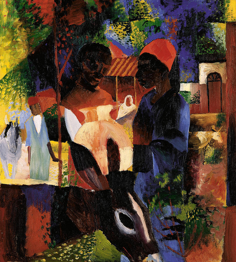 810x900 Market In Tunis Painting By August Macke - August Painting